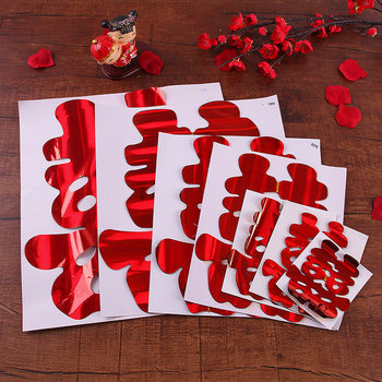 Wedding supplies wedding car stickers wedding Xi character static stickers old retro wedding car red Xi character static car Xi ultra-thin