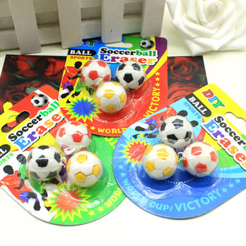 Cartoon small football shape eraser 3 into football boys suction card eraser creative student gift wholesale
