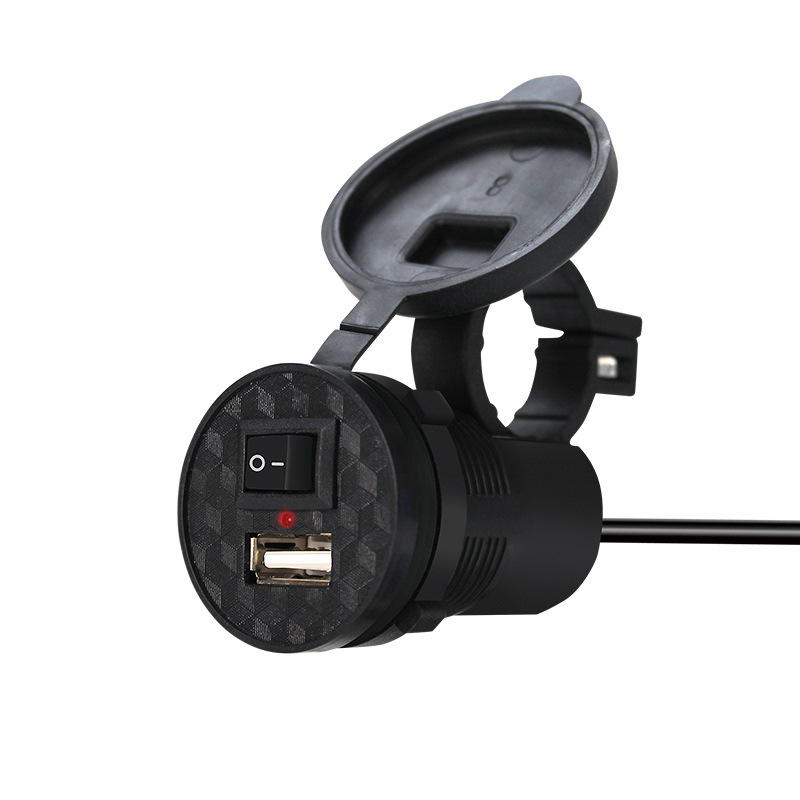 New Motorcycle USB Car Charger with Switch 1.5A Scooter Modified Mobile Phone Charger 12V