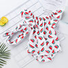 Summer Baby Girl Printed Watermelon Flutter Sleeve Romper Infant Sleeveless Jumpsuit Set Dopamine Outfit for Babies