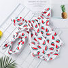 Summer Baby Girl Printed Watermelon Flutter Sleeve Romper Infant Sleeveless Jumpsuit Set Dopamine Outfit for Babies