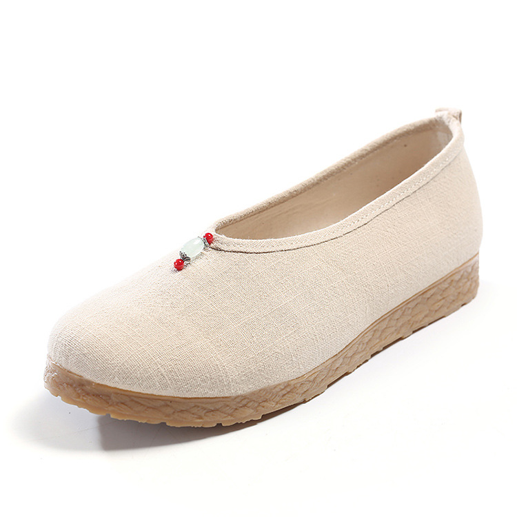 Spring and Autum New Retro-Style Han Dynasty with Flats Tea Clothes, Ethnic Style Old Beijing Cloth Shoes, One-Leg Shoes