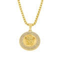 Two circle drill portrait (gold)-pendant 3cm