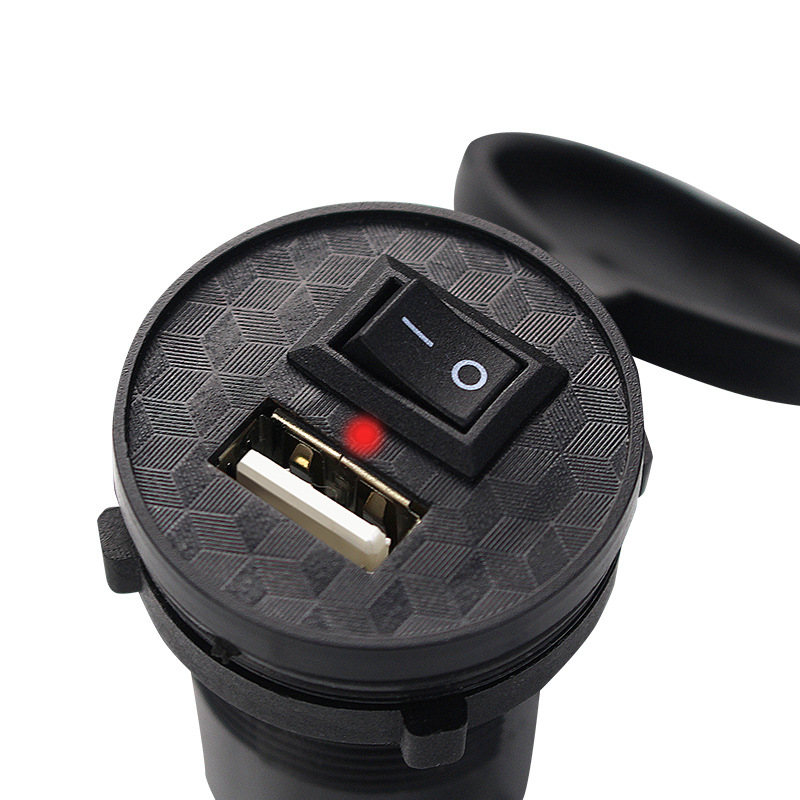 New Motorcycle USB Car Charger with Switch 1.5A Scooter Modified Mobile Phone Charger 12V