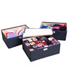 Underwear Storage Box Plastic Desktop Bra Underwear Socks Storage Drawer Type Organizer Thickened Three-Piece Set with Cover