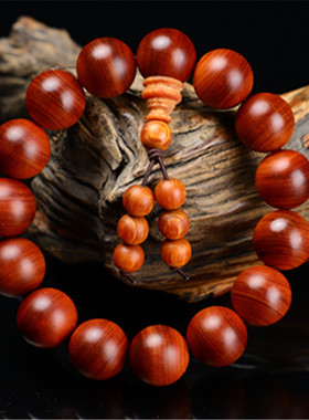 太行陈化料崖柏手串天然黑油手链密手串木质佛珠龙胆纹水波