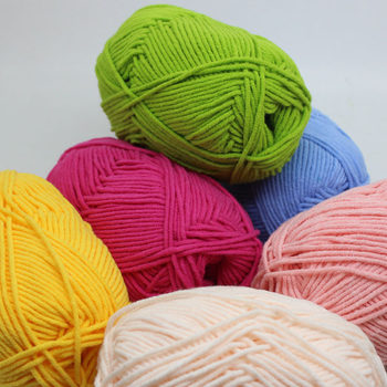 5 strands milk cotton combed cotton hand-knitted diy baby crochet thread medium thick skin-friendly cotton doll scarf milk cotton wool