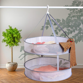 Source Factory High Quality Clothes Basket Large Folding Household Clothes Basket Clothes Net Single and Double Layer Clothes Basket Clothes Net