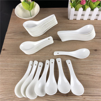 Three-curved spoon 0140 spoon Huayu bone china hotel food stalls hotel spoon ceramic small spoon household creative cute