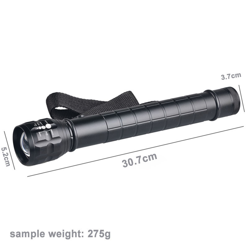 Cross-Border Hot Selling Heavy-Duty Large Flashlight Xp-E Q5Led Lighting Zoom Flashlight Long Life Patrol Hiking