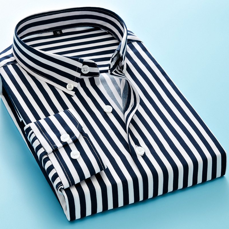 Men striped long sleeve shirts