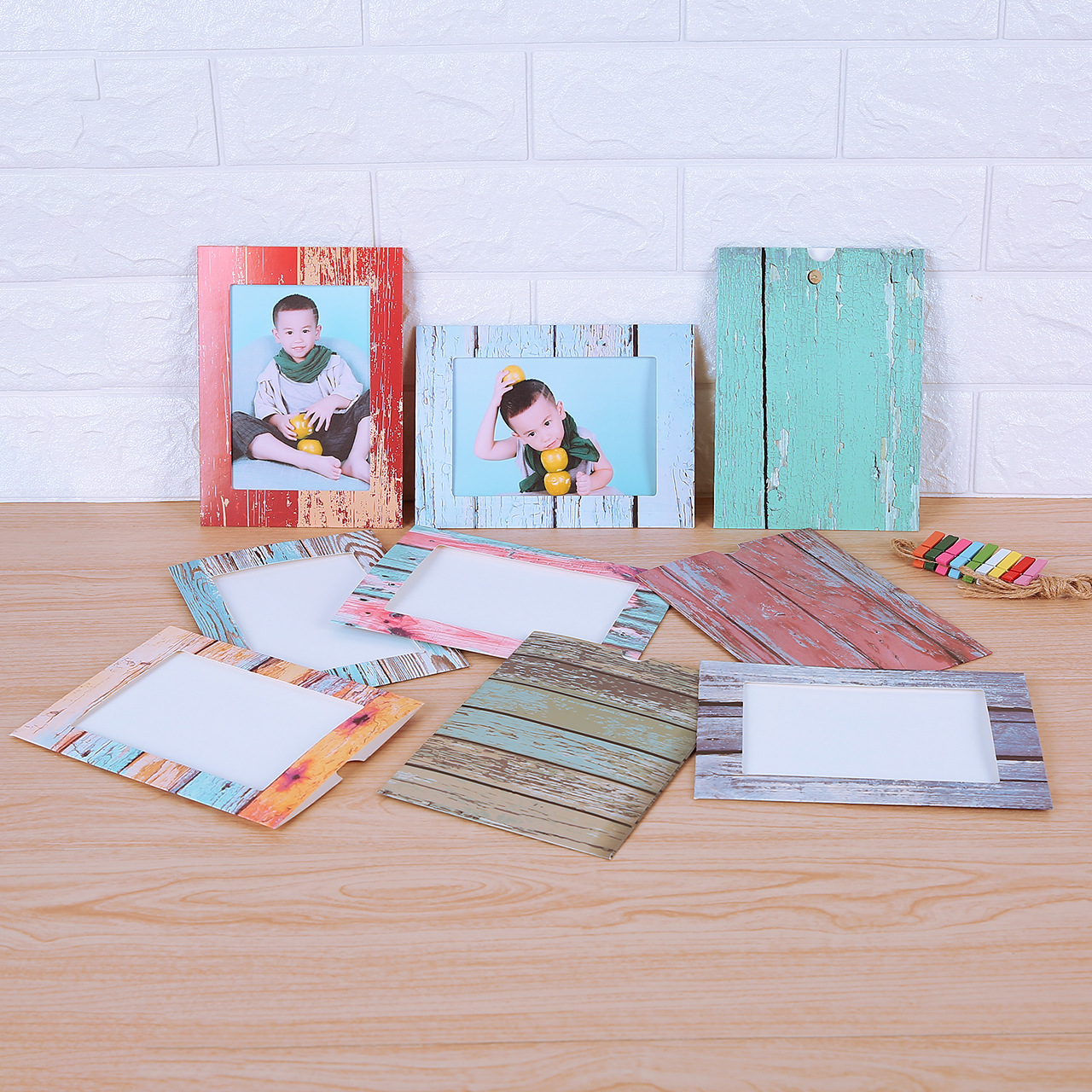 Paper Photo Frame Photo Wall Solid Color Size Customized Creative Wood Grain Customized Design Customized Picture Frame