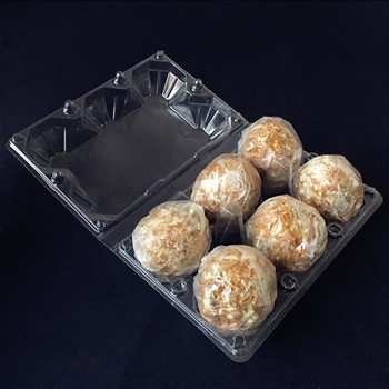 6 Vacuum-Packed Salted Duck Eggs Wrapped in Mud, Preserved Egg Packaging Box, Glutinous Rice Egg Tray, Pine Flower Transparent Sea Duck Plastic Box Gift Box