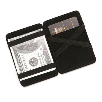 Cross-border walletPU men's creative magic wallet solid color women's card Bag Men's wallet wallet cash wholesale