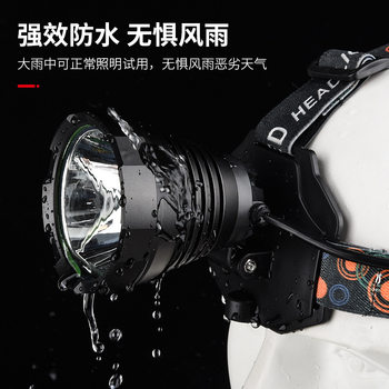 led lithium battery headlight strong light charging super bright long-range head-mounted flashlight night fishing outdoor miner's lamp