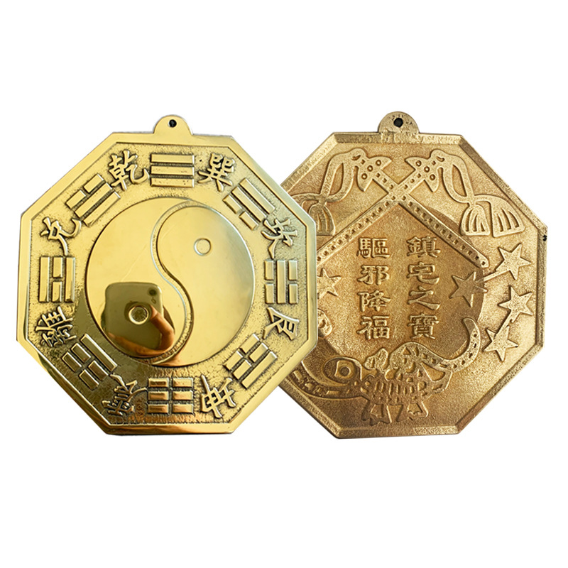 Factory wholesale brass eight diagrams mirror pendant Taiji mirror convex mirror concave mirror decoration yin yang fish copper mirror wholesale