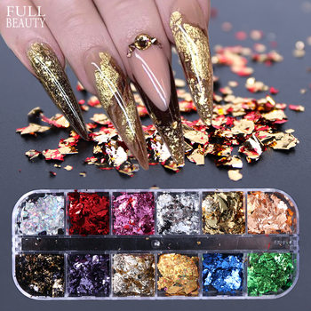 Cross-border Hot nail Art Glitter Sequins Internet Popular Platinum Shredded Paper Gold and Silver Paper Foil nail Accessories