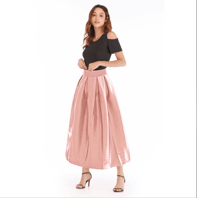 High Waisted Maxi Skirt Solid Color Flared Design Fashionable Style Perfect for Casual Wear or Summer Events
