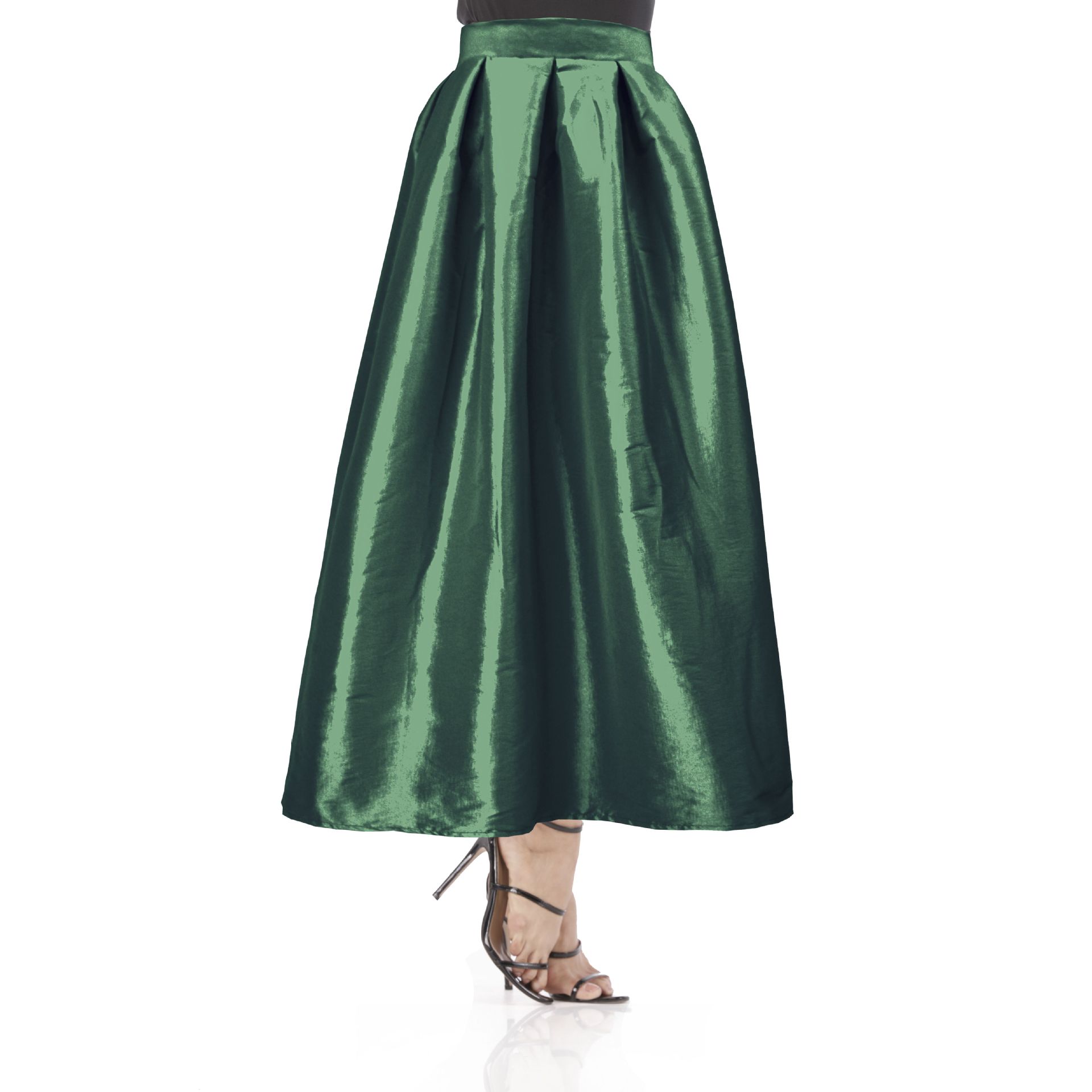 High Waisted Maxi Skirt Solid Color Flared Design Fashionable Style Perfect for Casual Wear or Summer Events