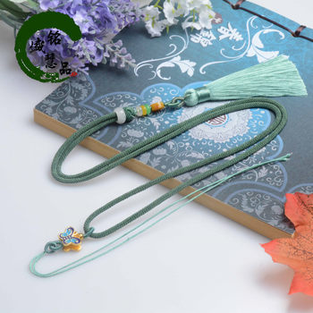 Pendant Hanging Rope Hanging Neck Handmade Woven Chinese Style Tassel Necklace Rope diy Handmade Literary Play Jewelry Rope Woolen Chain