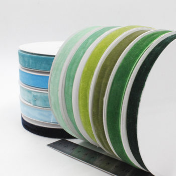 Hot-selling color DIY hair accessories apparel headdress accessories material single-sided elastic flocking belt velvet webbing