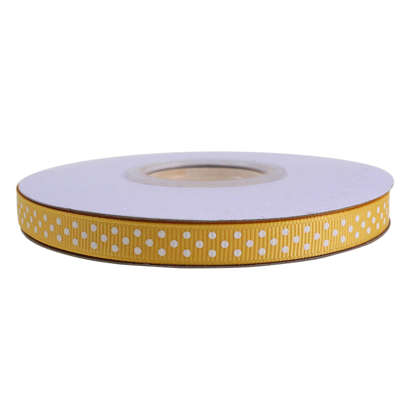1cm Printed Dot Ribbed with Packaging Bow Webbing Ribbon Kidsren's Jewelry DIY Ribbon
