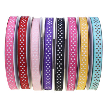 1cm Printed Dot Ribbed with Packaging Bow Webbing Ribbon Kidsren's Jewelry DIY Ribbon