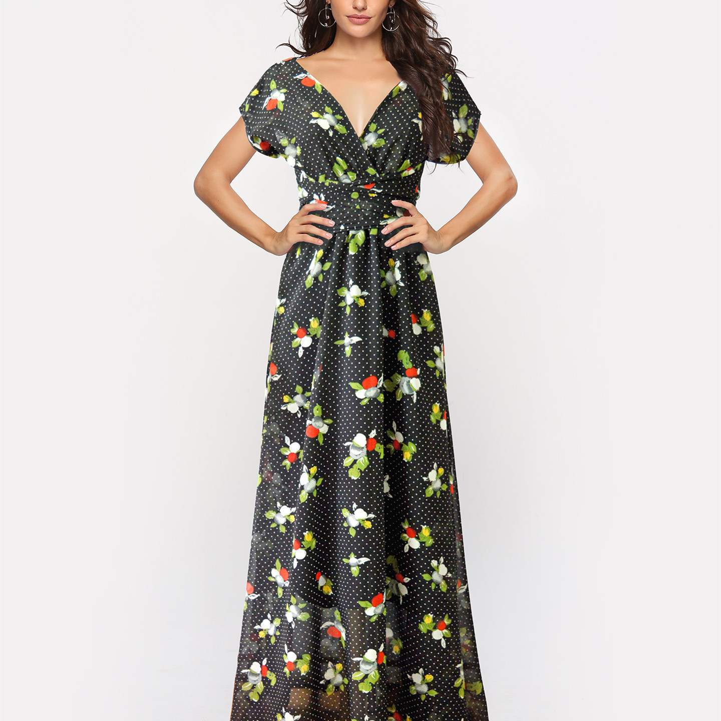 Floral Chiffon Dress Versatile Style Elegant Design Perfect for Parties Wholesale Available fast shipping