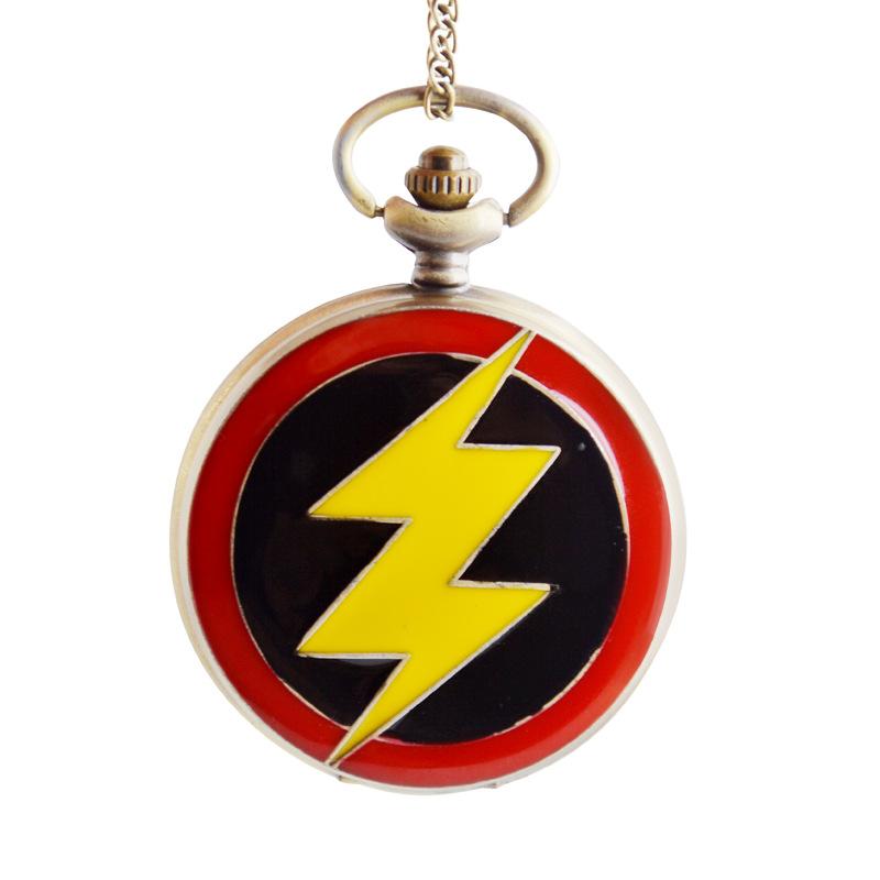 夏季动漫卡通怀表复仇者联盟石英表儿童项链怀表复古翻盖怀表批发