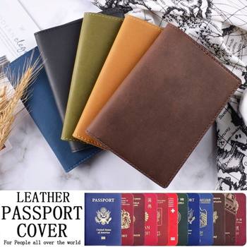 New Oil Wax Leather Passport Holder Cosmetics Bag First Layer Cowhide Multi-Functional Retro Boarding Card Wallet Card Bag Protection