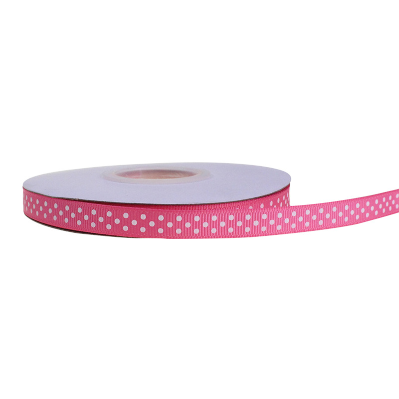 1cm Printed Dot Ribbed with Packaging Bow Webbing Ribbon Kidsren's Jewelry DIY Ribbon