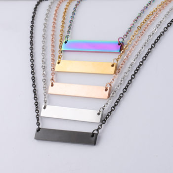 in stock 35mm stainless steel Blank bar necklace titanium bar geometric necklace