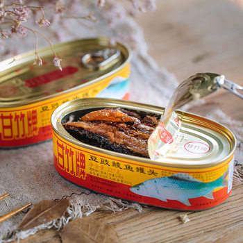 Sweet bamboo brand soy sauce canned fish 227g canned combination instant rice cooked seafood fish meat soy sauce canned fish