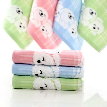 Factory wholesale towel cartoon gauze small square towel 30*30 saliva towel wipe face towel a generation of embroidered words