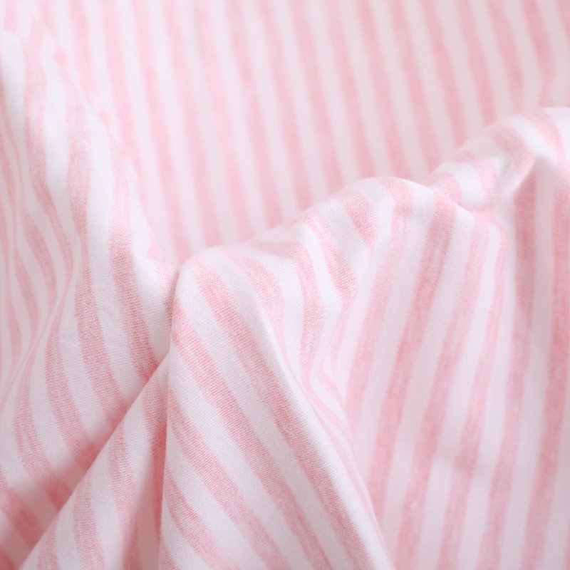 Yarn-Dyed Stripe Natural Premium Plain Cotton Fabric - OEKO-TEX Combed Knit for Babywear, Bedding & T-Shirts (by Roll)