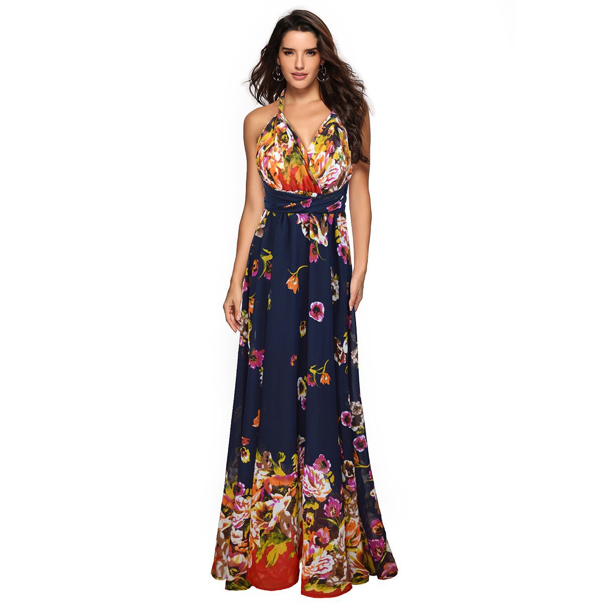 Floral Chiffon Dress Versatile Style Elegant Design Perfect for Parties Wholesale Available fast shipping