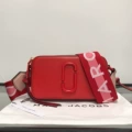 Painted letter shoulder strap red