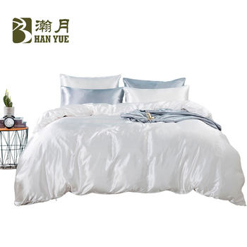 wish Amazon ebay imitation silk satin bedding three four-piece ice silk quilt cover summer pillowcase sheets