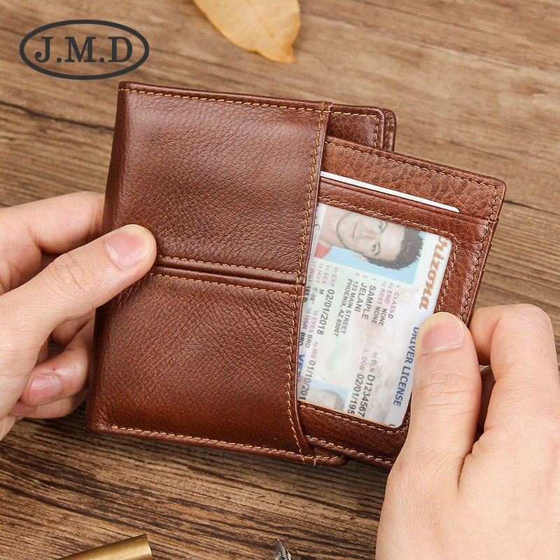 Ví nam da bò thật gập đôi chống trộm RFID kiểu dọc — Kiểu Dọc-Màu đen, Mẫu dọc-màu nâu vàng, Màu sô cô la dọc