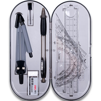 Deli 9591 Compass Student Drawing Set 8-Piece Set Ruler and Compass Stationery for Precise Drawing