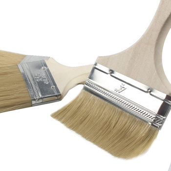 Wooden Handle Paint Brush Hard Pig Hair Mixing Brush Baking Barbecue Brush Mid-Speed Cloisoni Industrial Thickeneded Bristle Brush