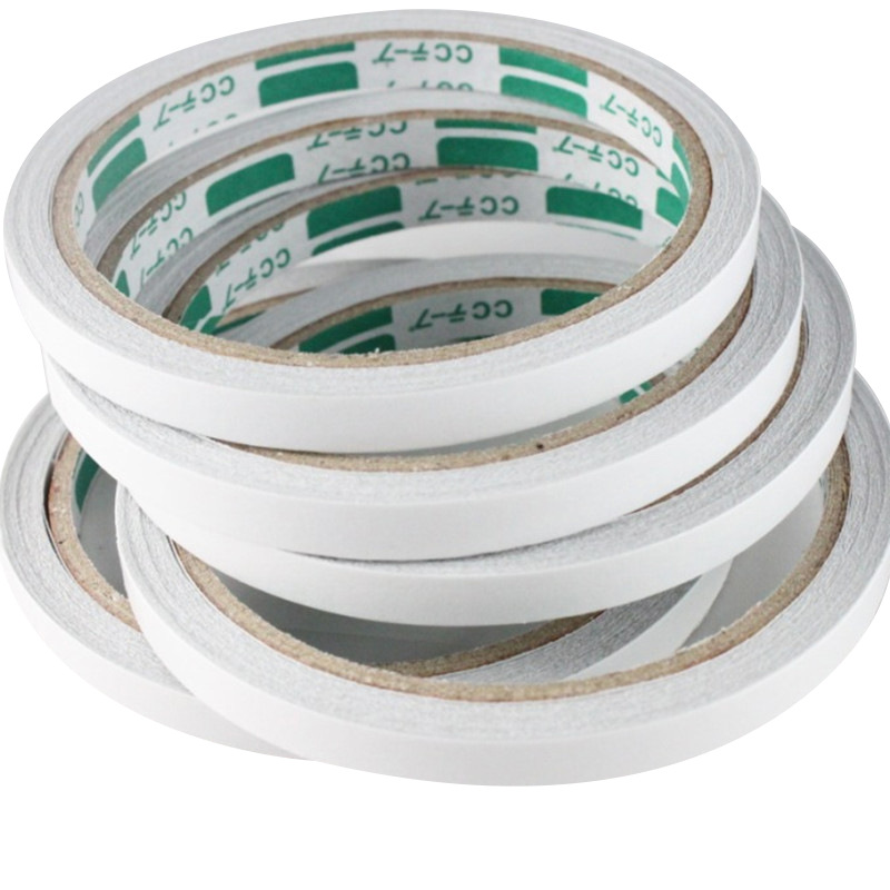 Factory Direct Sales Double-Sided Tape about 12m Length and Width 8mm Double-Sided Tape Wholesale Transparent White Strong Tape Office Supplies