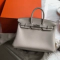 Litchi Pattern Platinum Bag Elephant Grey -25