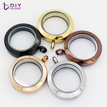 Medium cinnabar bottle pendant 20/25/30mm cagoute European and American threaded stainless steel round smooth glass phase box