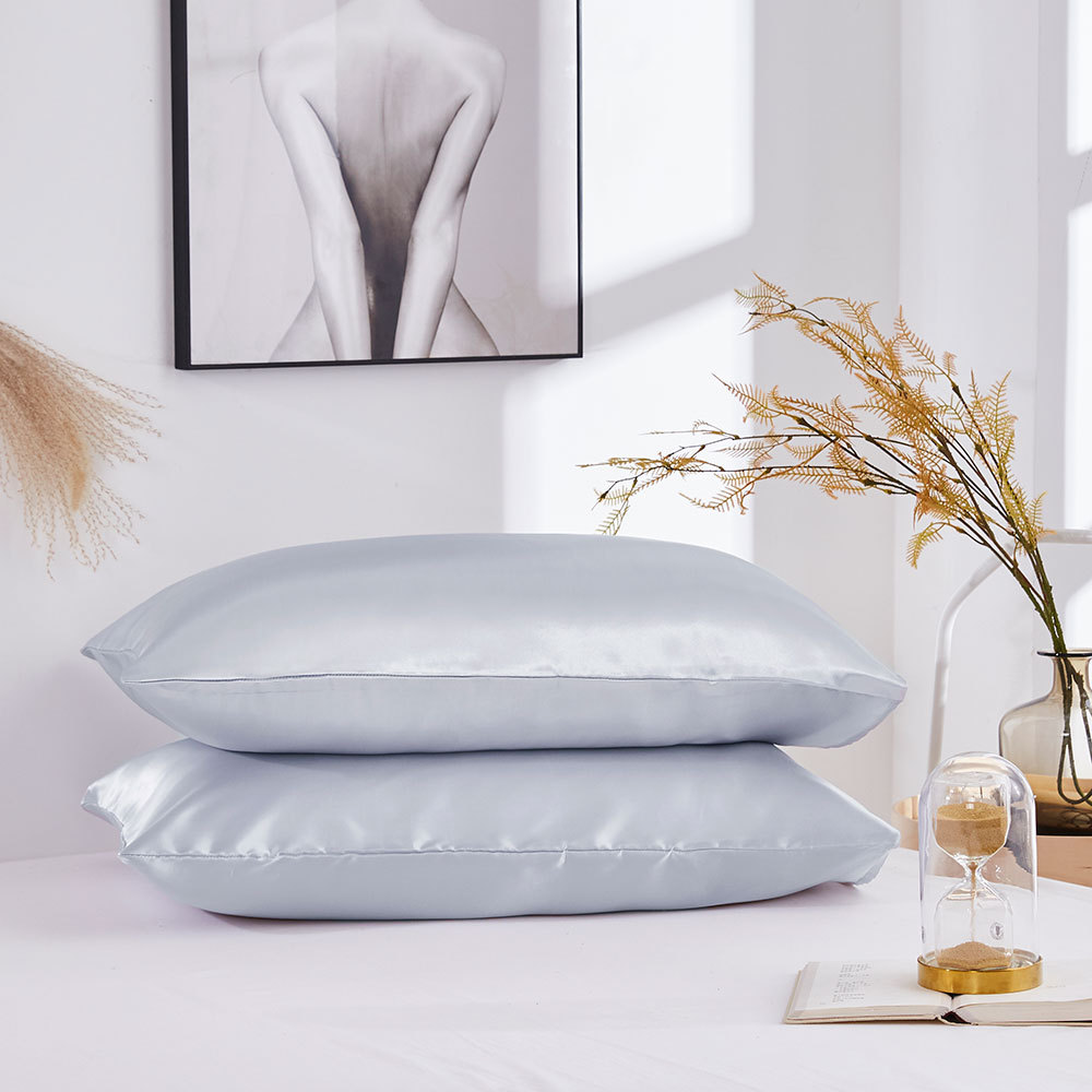 Cross-Border Wish Household Products Silk Amazon Pillow Cases Simulated Silk Double Pillowcase