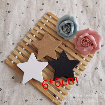 6*6 kraft paper five-pointed star label blank paper card hand-painted bookmark handmade soap tag handmade pendant