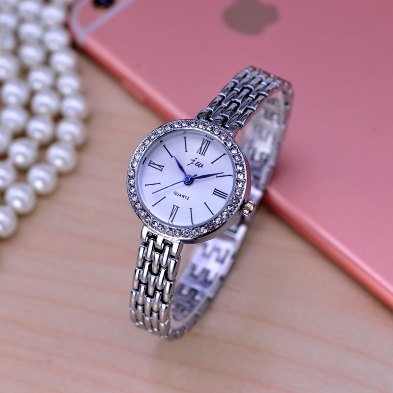 电视同款女表韩版时尚罗马条钉女士腕表玫瑰金色学生环钻手链表