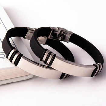 Mixed Batch of Fashionable European and American Style Bracelets, Personalized Titanium Steel Silicone Bracelets for Men and Women, Customizable Logo Wholesale Price