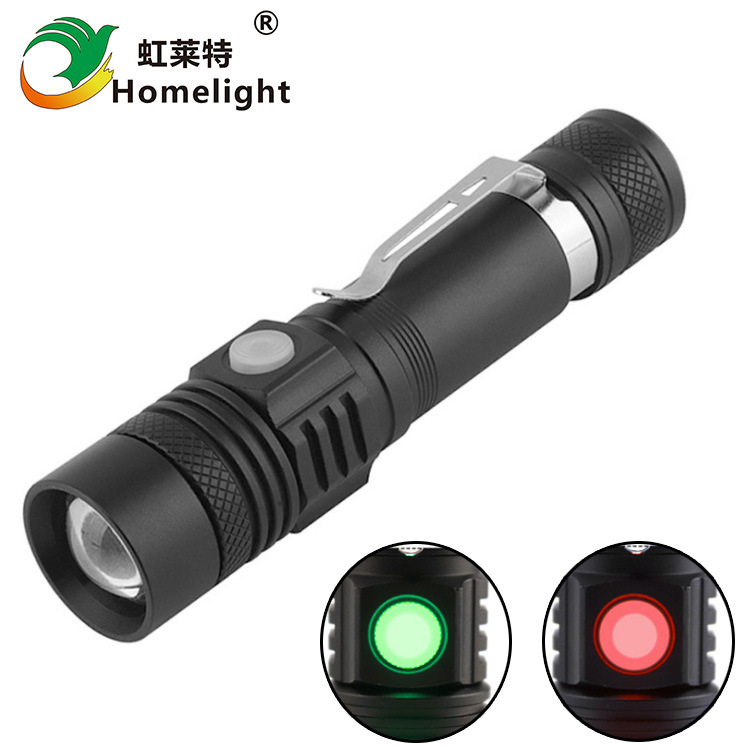 Amazon new T6 USB rechargeable outdoor daily portable telescopic zoom LED strong light long-range flashlight