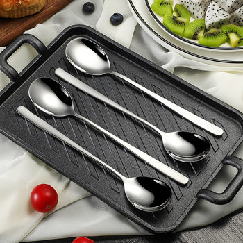 304 Korean-Style Stainless Steel Spoon Knife Fork Soup Spoon Tableware Eating Spoon Stirring Spoon Customizable with Logo